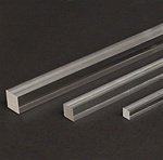 sourcing map Acrylic Square Rod 4mmx4mmx20inch Clear Plastic Rod Solid PMMA Bar